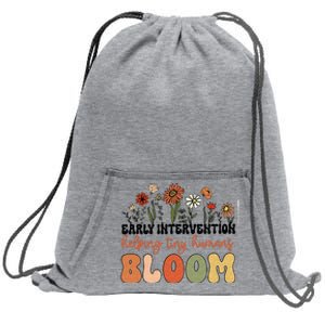 Retro Wildflower Early Intervention Helping Tiny Human Bloom Sweatshirt Cinch Pack Bag