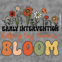 Retro Wildflower Early Intervention Helping Tiny Human Bloom Hooded Wearable Blanket