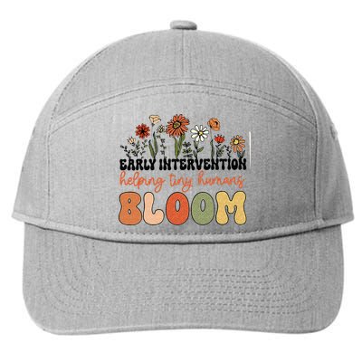 Retro Wildflower Early Intervention Helping Tiny Human Bloom 7-Panel Snapback Hat