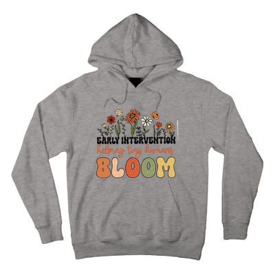 Retro Wildflower Early Intervention Helping Tiny Human Bloom Tall Hoodie