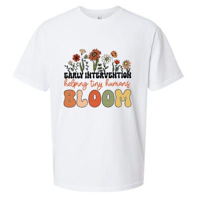 Retro Wildflower Early Intervention Helping Tiny Human Bloom Sueded Cloud Jersey T-Shirt