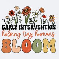Retro Wildflower Early Intervention Helping Tiny Human Bloom Sueded Cloud Jersey T-Shirt