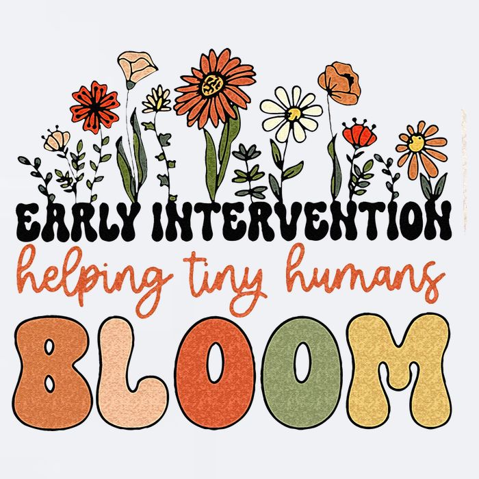 Retro Wildflower Early Intervention Helping Tiny Human Bloom Sueded Cloud Jersey T-Shirt