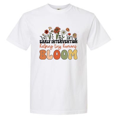 Retro Wildflower Early Intervention Helping Tiny Human Bloom Garment-Dyed Heavyweight T-Shirt