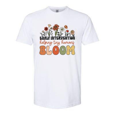 Retro Wildflower Early Intervention Helping Tiny Human Bloom Softstyle CVC T-Shirt