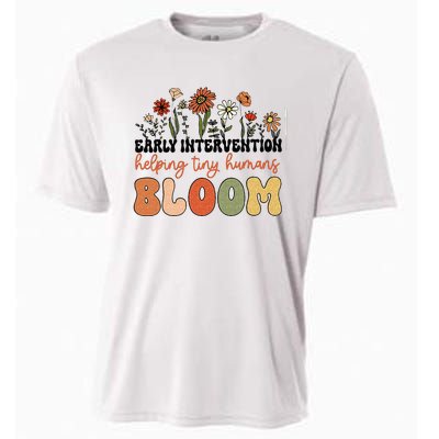 Retro Wildflower Early Intervention Helping Tiny Human Bloom Cooling Performance Crew T-Shirt