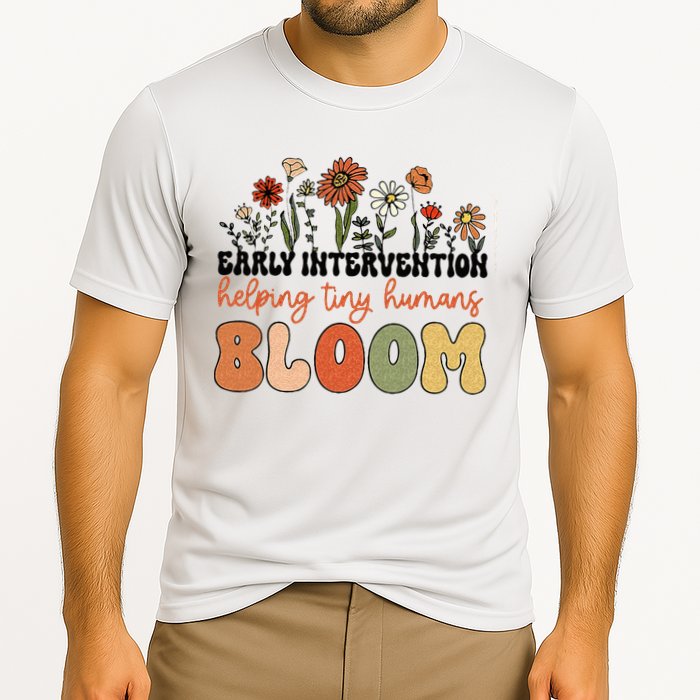 Retro Wildflower Early Intervention Helping Tiny Human Bloom Performance Shirt