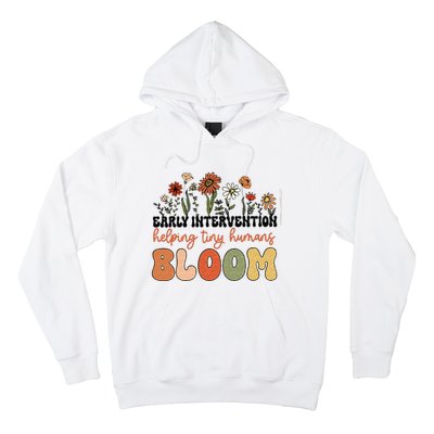 Retro Wildflower Early Intervention Helping Tiny Human Bloom Hoodie