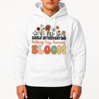 Retro Wildflower Early Intervention Helping Tiny Human Bloom Hoodie