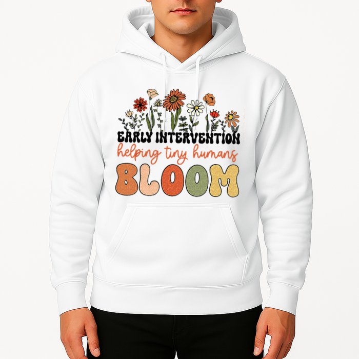 Retro Wildflower Early Intervention Helping Tiny Human Bloom Hoodie