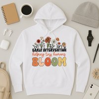 Retro Wildflower Early Intervention Helping Tiny Human Bloom Hoodie