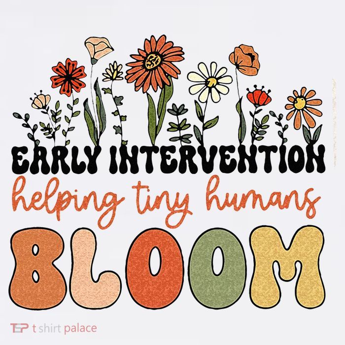 Retro Wildflower Early Intervention Helping Tiny Human Bloom Hoodie