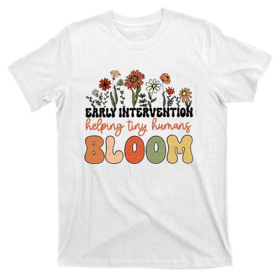 Retro Wildflower Early Intervention Helping Tiny Human Bloom T-Shirt