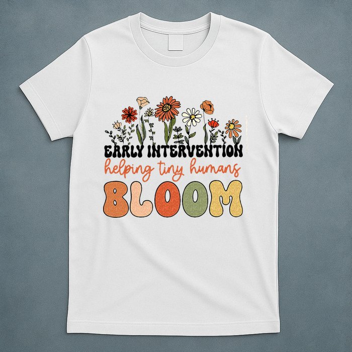 Retro Wildflower Early Intervention Helping Tiny Human Bloom T-Shirt