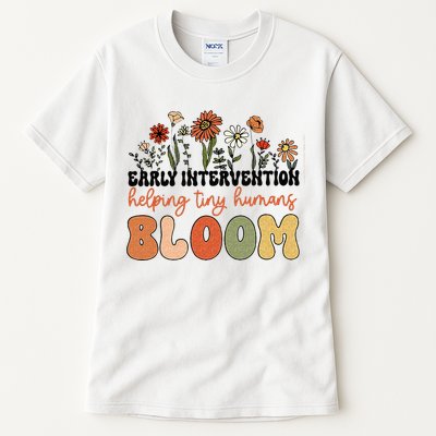 Retro Wildflower Early Intervention Helping Tiny Human Bloom Tall T-Shirt