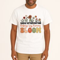 Retro Wildflower Early Intervention Helping Tiny Human Bloom Tall T-Shirt