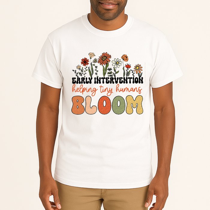 Retro Wildflower Early Intervention Helping Tiny Human Bloom Tall T-Shirt