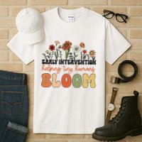 Retro Wildflower Early Intervention Helping Tiny Human Bloom Tall T-Shirt