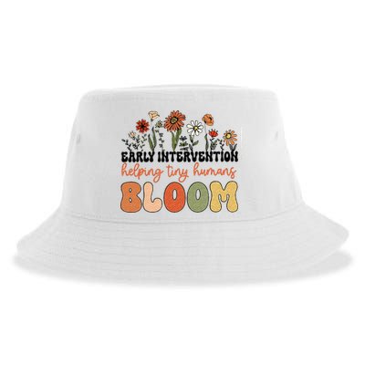 Retro Wildflower Early Intervention Helping Tiny Human Bloom Sustainable Bucket Hat