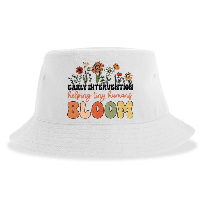 Retro Wildflower Early Intervention Helping Tiny Human Bloom Sustainable Bucket Hat