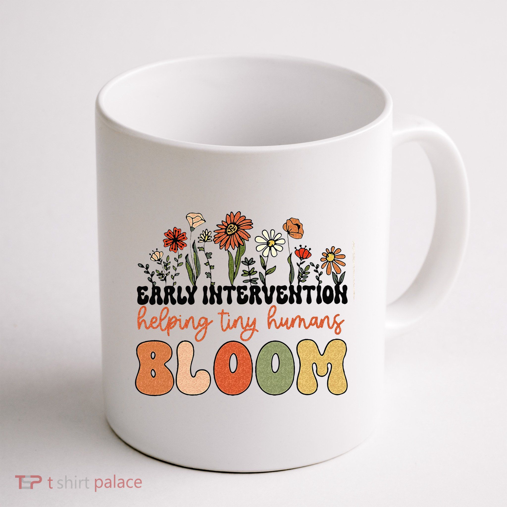 Retro Wildflower Early Intervention Helping Tiny Human Bloom Mug
