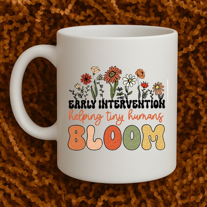 Retro Wildflower Early Intervention Helping Tiny Human Bloom Mug