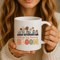 Retro Wildflower Early Intervention Helping Tiny Human Bloom Mug