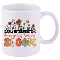 Retro Wildflower Early Intervention Helping Tiny Human Bloom 11oz C Handle Ceramic Mug