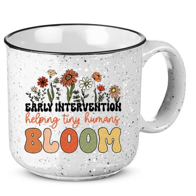 Retro Wildflower Early Intervention Helping Tiny Human Bloom 15oz Campfire Ceramic Mug