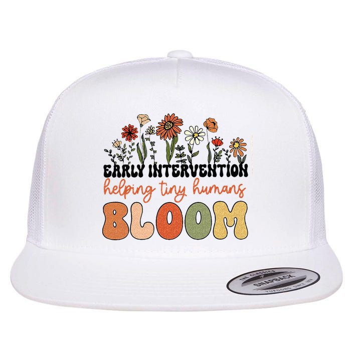 Retro Wildflower Early Intervention Helping Tiny Human Bloom Flatbill Hat