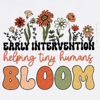 Retro Wildflower Early Intervention Helping Tiny Human Bloom Flatbill Hat