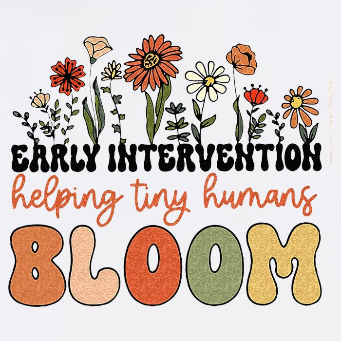 Retro Wildflower Early Intervention Helping Tiny Human Bloom Flatbill Hat