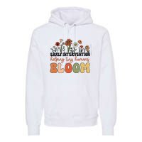 Retro Wildflower Early Intervention Helping Tiny Human Bloom Premium Hoodie