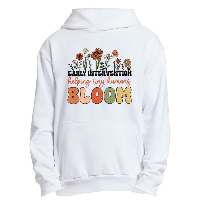 Retro Wildflower Early Intervention Helping Tiny Human Bloom Urban Pullover Hoodie