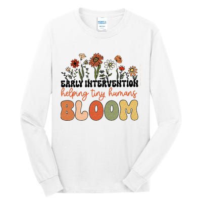 Retro Wildflower Early Intervention Helping Tiny Human Bloom Tall Long Sleeve T-Shirt