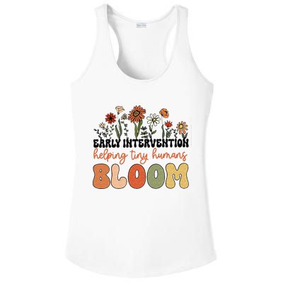 Retro Wildflower Early Intervention Helping Tiny Human Bloom Ladies PosiCharge Competitor Racerback Tank