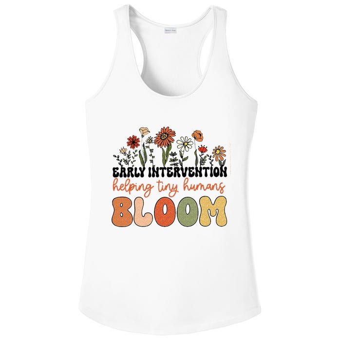 Retro Wildflower Early Intervention Helping Tiny Human Bloom Ladies PosiCharge Competitor Racerback Tank