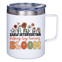 Retro Wildflower Early Intervention Helping Tiny Human Bloom 12oz Stainless Steel Coffee Mug