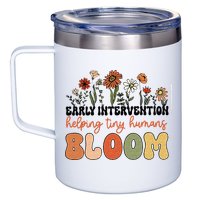 Retro Wildflower Early Intervention Helping Tiny Human Bloom 12oz Stainless Steel Coffee Mug