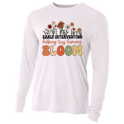 Retro Wildflower Early Intervention Helping Tiny Human Bloom Cooling Performance Long Sleeve Crew