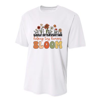 Retro Wildflower Early Intervention Helping Tiny Human Bloom Youth Performance Sprint T-Shirt