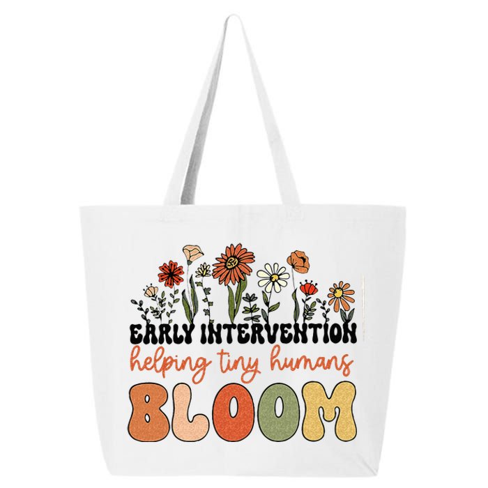 Retro Wildflower Early Intervention Helping Tiny Human Bloom 25L Jumbo Tote