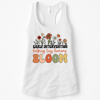 Retro Wildflower Early Intervention Helping Tiny Human Bloom Womens Tank Top