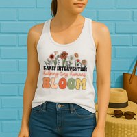 Retro Wildflower Early Intervention Helping Tiny Human Bloom Womens Tank Top