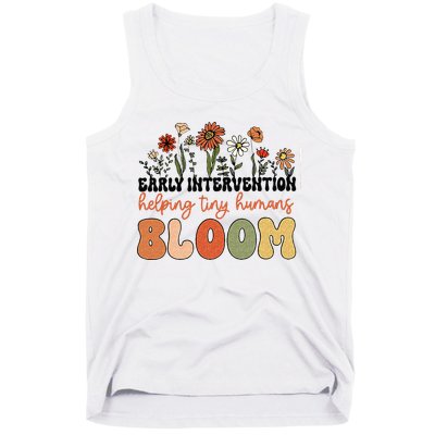 Retro Wildflower Early Intervention Helping Tiny Human Bloom Tank Top