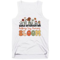 Retro Wildflower Early Intervention Helping Tiny Human Bloom Tank Top