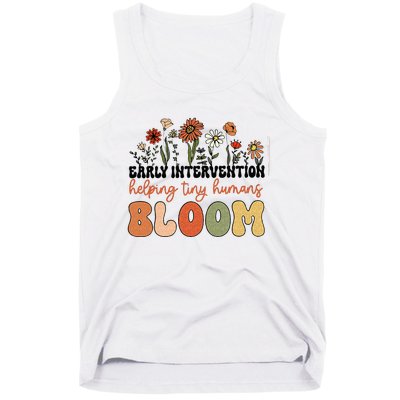 Retro Wildflower Early Intervention Helping Tiny Human Bloom Tank Top