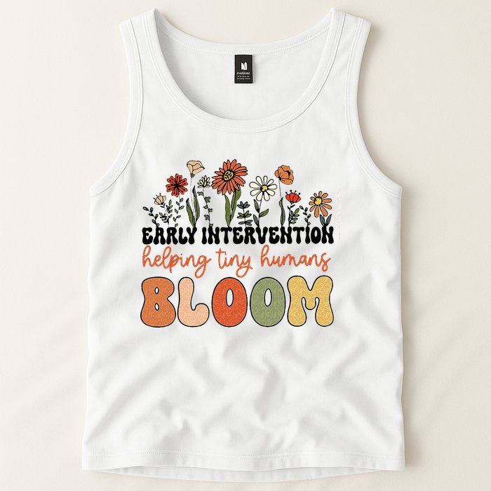 Retro Wildflower Early Intervention Helping Tiny Human Bloom Tank Top