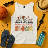 Retro Wildflower Early Intervention Helping Tiny Human Bloom Tank Top