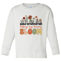 Retro Wildflower Early Intervention Helping Tiny Human Bloom Toddler Long Sleeve Shirt